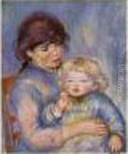 Maternite Or Enfant Au Biscuit by Pierre Auguste Renoir