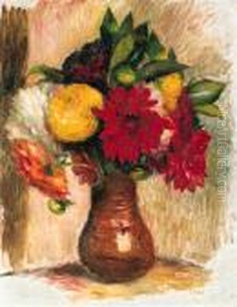 Bouquet De Fleurs Au Pichet De Terre - view 1
