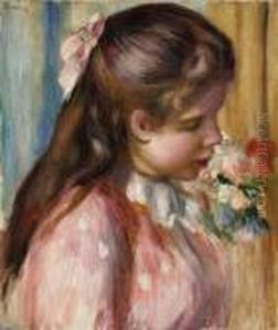 Buste De Jeune Fille by Pierre Auguste Renoir