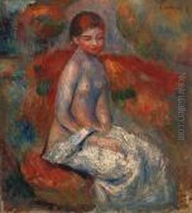 Nu Assis Dans Un Paysage by Pierre Auguste Renoir