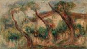 Dans Le Jardin Des Collettes A Cagnes by Pierre Auguste Renoir