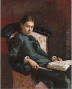 Portrait Of The Artist's Wife, Vera Repin by Repin Iliya