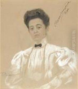Portrait Of Vera Kankrina by Repin Iliya