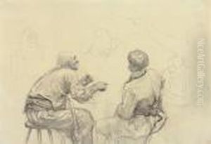 Study For 'zaporozhian Cossacks Writing A Letter To The Turkishsultan' by Repin Iliya