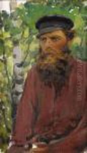 Portrait Of A Russian Peasant by Repin Iliya