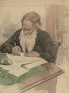 Portrait Of Lev Tolstoy by Repin Iliya