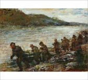 Barge Haulers On The Volga by Repin Iliya