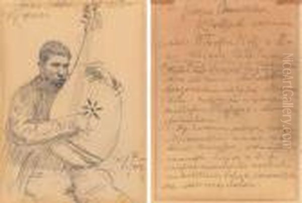 Portrait Of A Man Playing A Lute - view 1