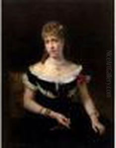 Portrait Of A Lady, Believed To Be Madame Frankenstein by Repin Iliya