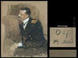 Portrait Eines Offiziers (ingenieurs) by Repin Iliya