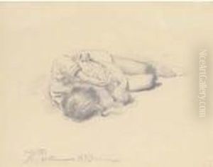 Study Of A Sleeping Child by Repin Iliya