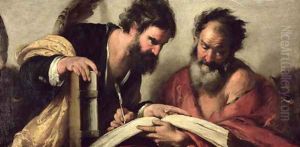Saints John the Evangelist and Mark discussing their Writings