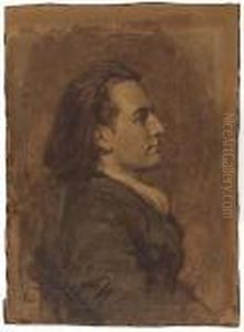 Portrait Of A Gentleman In Profile To Theright>. by Repin Iliya