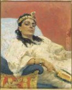 "ritratto Di Eleonora Duse Nella Parte Di Cleopatra" 1891 by Repin Iliya