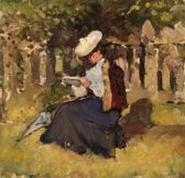 Portrait Of A Seated Lady Reading - view 1