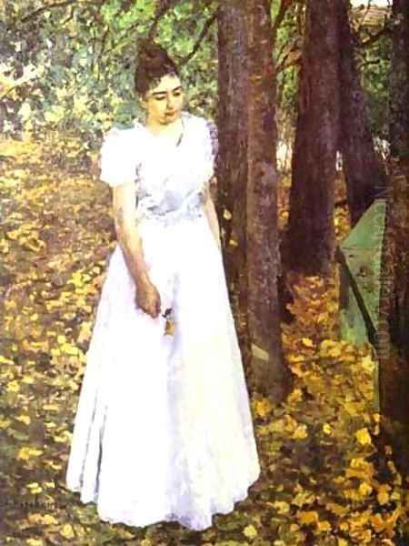 Autumn Young Woman In A Garden 1890-1891 - view 1