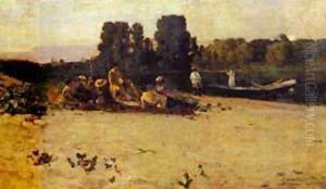 A Picnic 1880 by Bernardo Strozzi