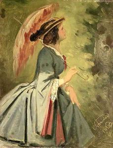 Portrait of Anna, the artists daughter, 1860 by Moritz Ludwig von Schwind
