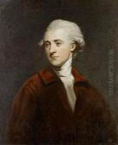Portrait Of Richard Burke, Half-length, In A Red Overcoat, White Chemise And Cravat by Sir Joshua Reynolds