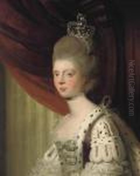 Portrait Of Queen Charlotte , Bust-length, In Coronationrobes - view 1