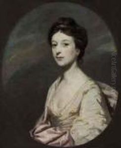 Portrait Of Miss Taylor,
Daughter Of Archdeacon John Taylor,half-length, In A White Dress With A
Pink Shawl, In A Feignedoval Portrait Of Miss Taylor,
Daughter Of Archdeacon John Taylor,half-length, In A White Dress With A
Pink Shawl, In A Feignedoval