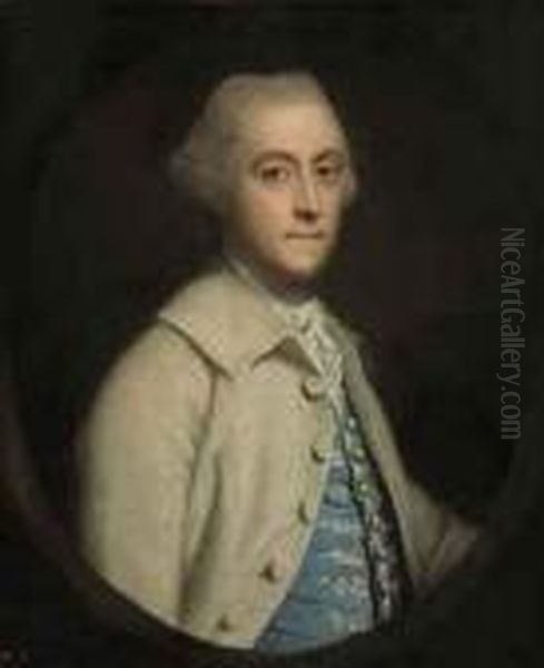 Portrait Of William Bagot, Later
1st Baron Bagot (1728-1798),half-length, In A Grey Coat With A Blue
Waistcoat, In A Feignedoval - view 1