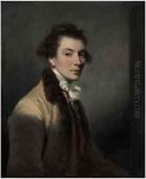 Portrait Of Luke Gardiner, 1st
Viscount Mountjoy (1745-1798),half-length, In A Beige, Fur-trimmed Coat,
White Stock And Stripedred Waistcoat - view 1