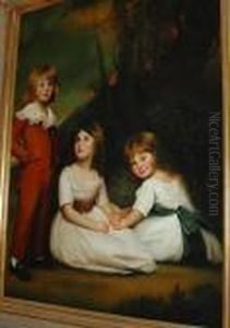 A Portrait Of Three Young Children Inwoodland by Sir Joshua Reynolds