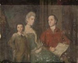 Portrait Of Lady Caroline
Brydges With Her Husband James Leigh, Andtheir Son James Henry Leigh,
Three-quarter-length, In Aninterior by Sir Joshua Reynolds