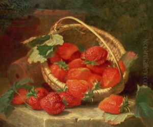 A Basket of Strawberries on a stone ledge, 1888 by Eloise Harriet Stannard