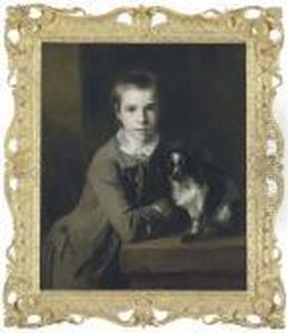 Portrait Of William Charles
Colyear, Viscount Milsington, Later 3rdearl Of Portmore (1747-1823),
When A Boy, Half-length, In A Greycoat, Leaning On A Table, With A
Spaniel by Sir Joshua Reynolds