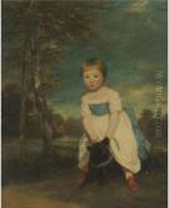 Portrait Of Master William
Cavendish (1783-1812), Full-length, Standing Astride A Black Dog, In A
Landscape by Sir Joshua Reynolds