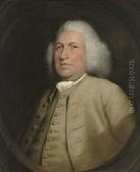 Portrait Of John Smith, Half-length, In A Fawn Coat And Waistcoat,feigned Oval - view 1