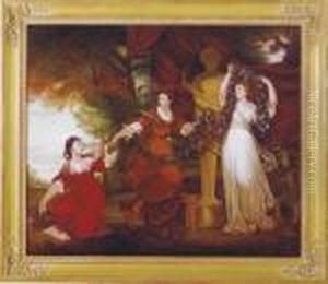 Three Ladies Adorning A Term Of Hymen