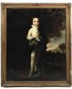 Portrait Of Jacob 
Pleydell-bouverie, 2nd Earl Of Radnor (1750-1828), As A Young Boy, 
Standing Full-length, In A White Satin Suit And A Blue Wrap, In A 
Landscape
