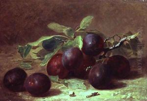 A Wasp Resting on a Sprig of Victoria Plums, 1891 by Eloise Harriet Stannard