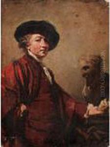 Self Portrait With The Bust Of Michaelangelo by Sir Joshua Reynolds