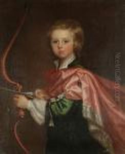 A Portrait Of A Young Boy, 
Three-quarter-length, In A Green Coat With A Salmon-pink Wrap, Holding A
 Bow And Arrow by Sir Joshua Reynolds