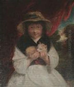 A Girl With A Kitten by Sir Joshua Reynolds