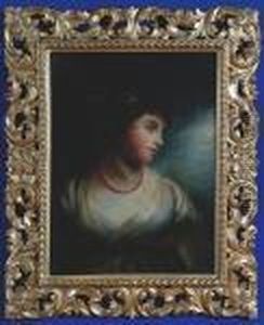 Portrait Of A Lady With A Ruby Necklace by Sir Joshua Reynolds