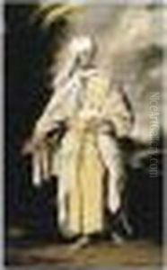 Full Length, Standing In A Landscape, Wearing Robes And A Headdress