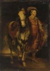 Portrait Of A Boy, Full-length, In Van Dyck Costume, Holding A Horse by Sir Joshua Reynolds