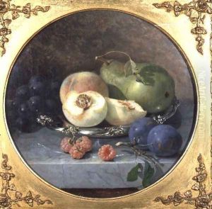 Still Life of Fruit on a Marble Ledge by Eloise Harriet Stannard