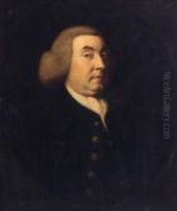Portrait Of A Gentleman, 
Quarter-length, In A Blue Jacket And Waistcoat And White Stock, Feigned 
Oval