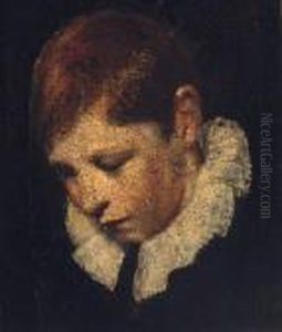 Portrait Of A Boy, Quarter-length, In A White Collar