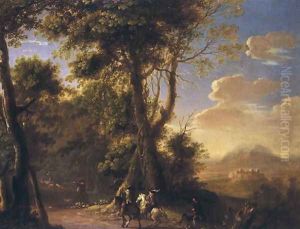 Landscape with cavaliers by Herman Van Swanevelt
