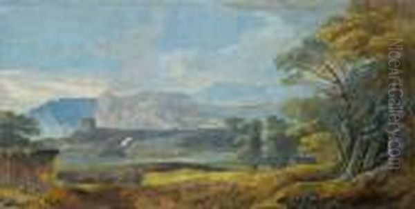 Paesaggio Fluviale Con Torre E Figure - view 1