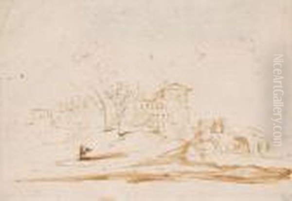 Landscape With A Fortified Bridge - view 1