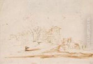 Landscape With A Fortified Bridge by Marco Ricci
