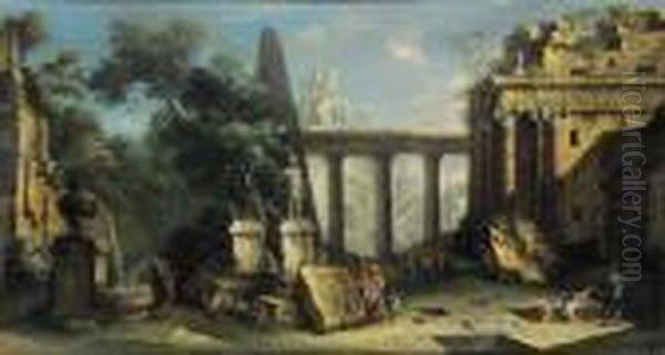 Paesaggio Con Rovine E Figure - view 1